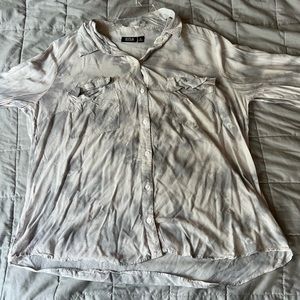 Cute white grey button down shirt